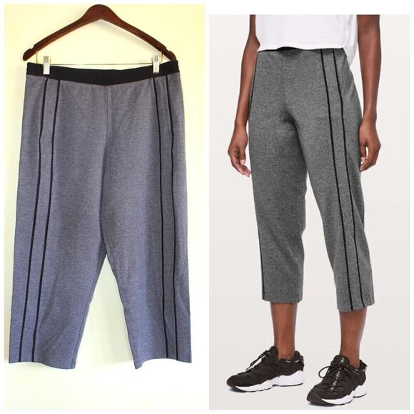 Lululemon Light Strides Crop Women Pants Size 10 running Relaxed fit Dark Grey - Picture 1 of 12